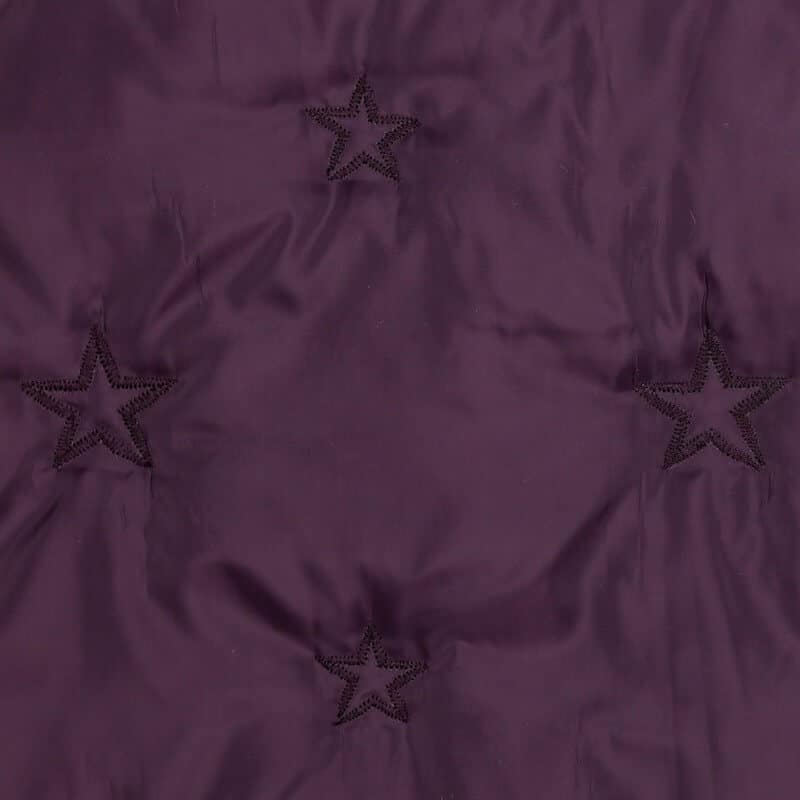 star-quilted-coating in berry aubergine