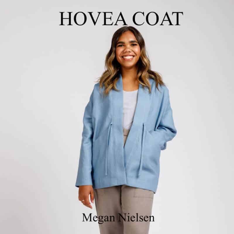 Fashion Model Wearing Megan Nielsen - Hovea Coat Sewing Pattern for CURVE 14-34 - Easy to Intermediate