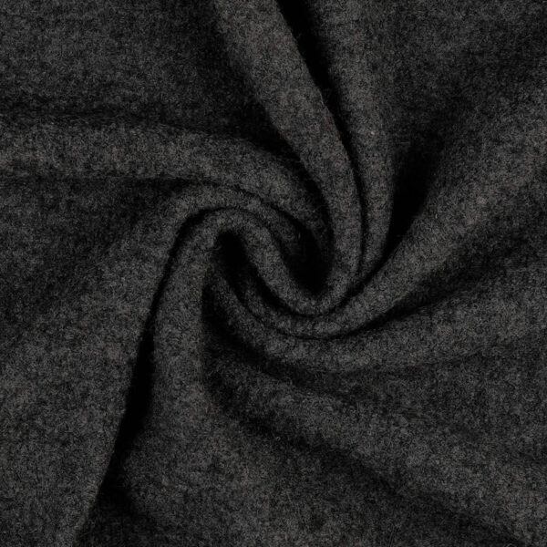 Australian boiled wool coating fabric - dark grey