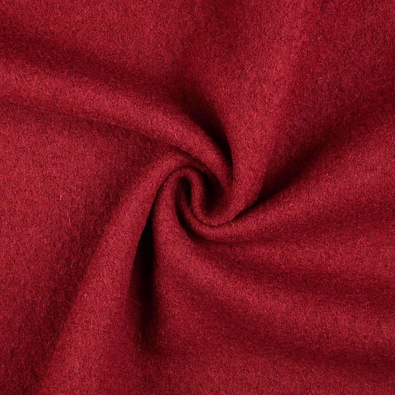 Australian boiled wool coating fabric plain colour - red