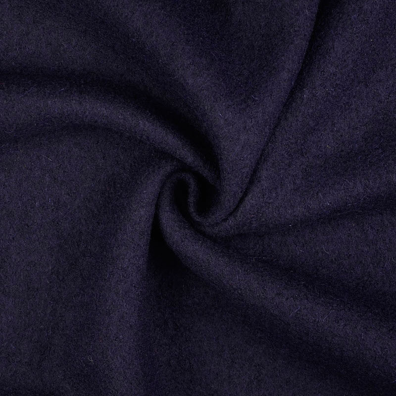 Australian boiled wool coating fabric plain colour - navy