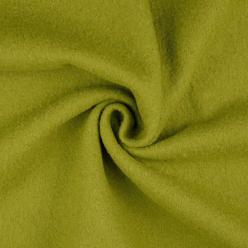 Australian boiled wool coating fabric plain colour - Lime