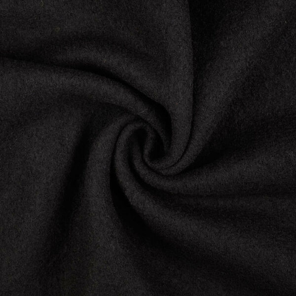Australian boiled wool coating fabric plain colour - black