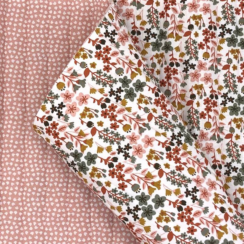 Milly pink reversible quilted printed cotton fabric Image 1