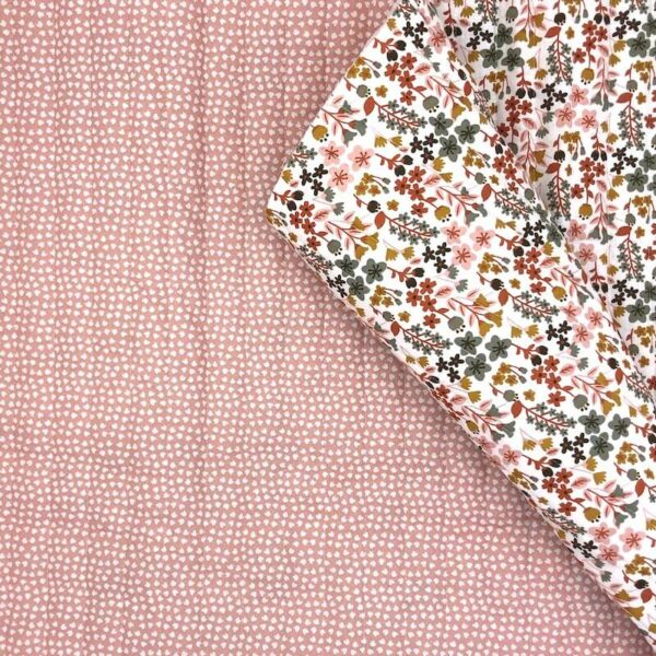 Milly pink reversible quilted printed cotton fabric Image 2