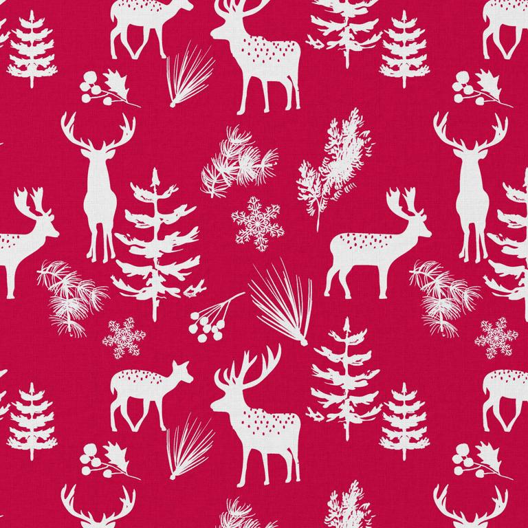 Christmas Forest Cotton - Rich Red Image 1