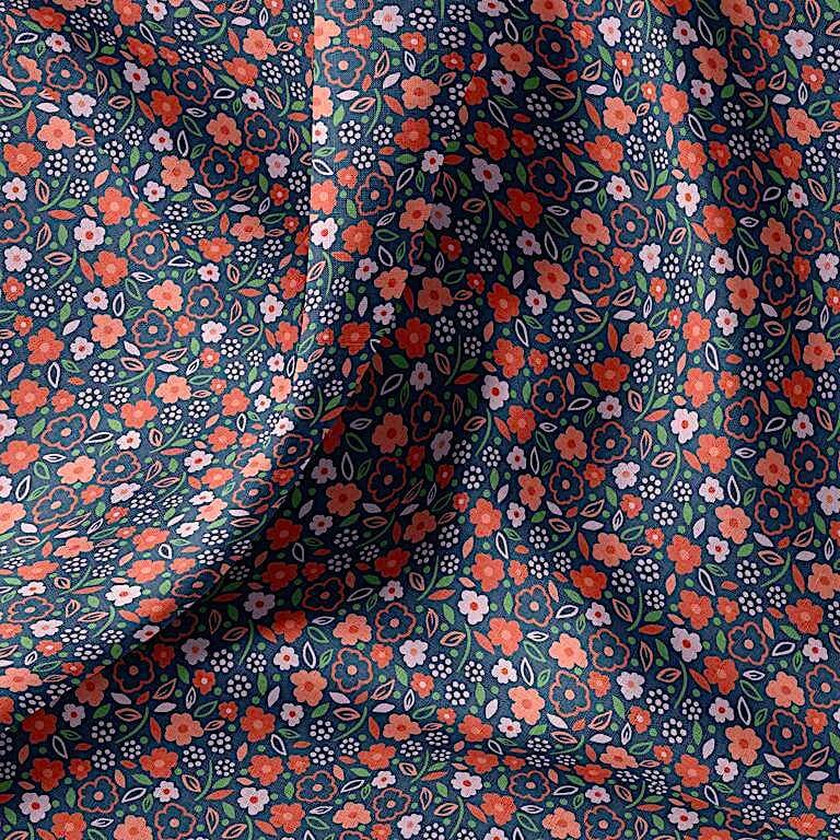 Erica Sweetest Floral JERSEY - Navy Image 1