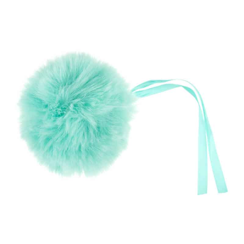 Faux Fur Pom Pom in Large 11cm in Turquoise