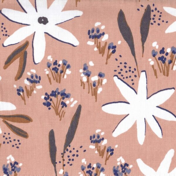 Agazi Floral Cotton Fabric in  Rustic Pink