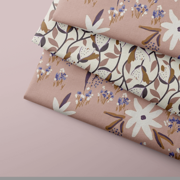 coordinating agazi and zynium modern floral fabrics