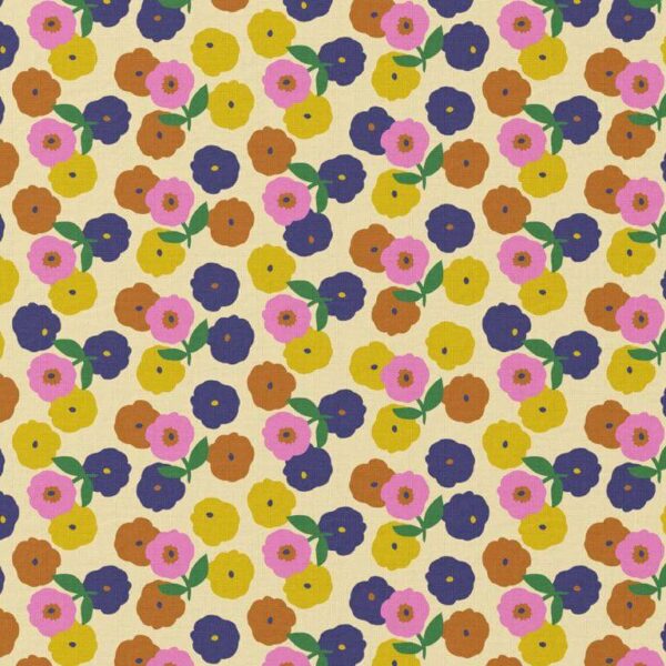 Pinchi Mod Floral Cotton - Pastel Yellow Image 1