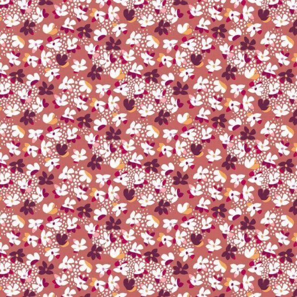 Hanevo Little Garden FRENCH Cotton Poplin Fabric in Blush