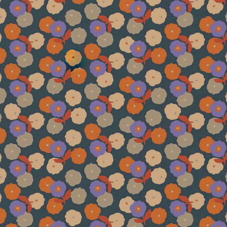 Pinchi Floral FRENCH POPLIN - Thyme Image 1