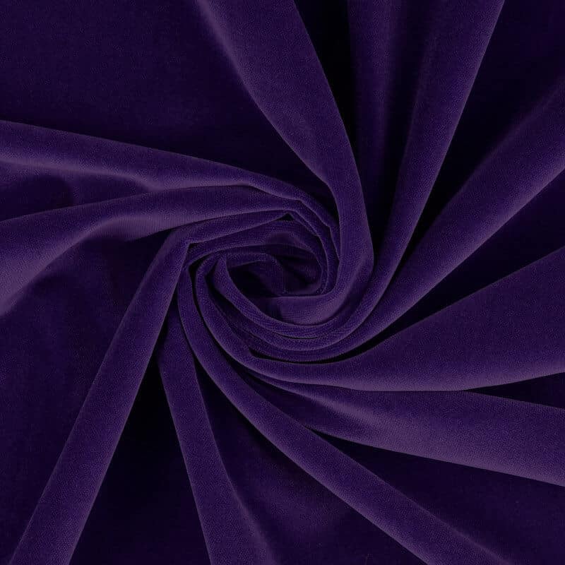 100% Cotton Velvet Fabric in Royal Purple