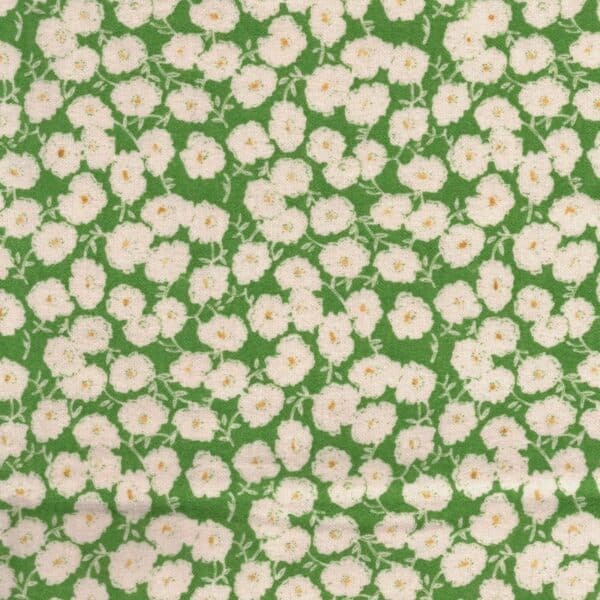 Brushed cotton green daisey Image 1