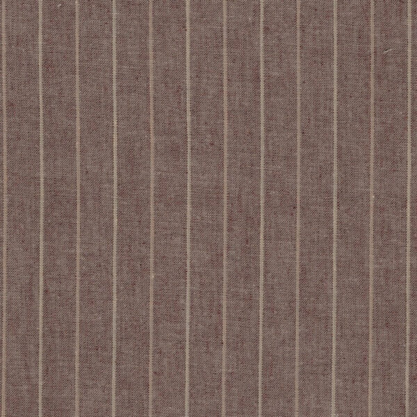 Linen mix light brown natural pinstripe fabric Image 1
