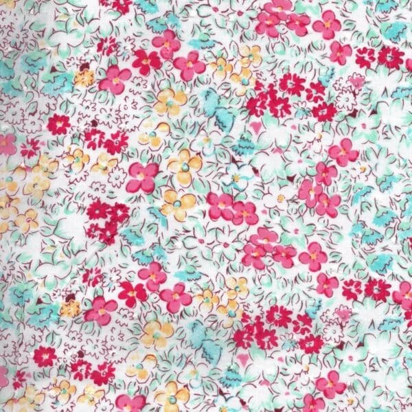 dotted swiss, dobby dot pretty floral on white Image 3
