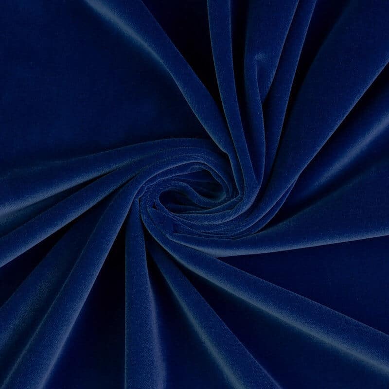 100% cotton velvet royal blue Image 1