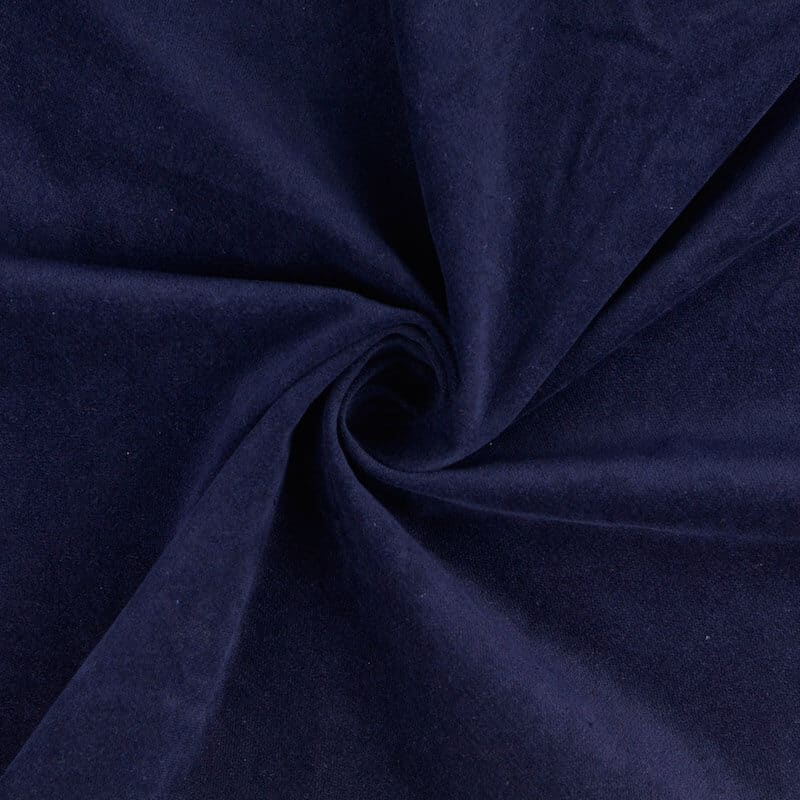 STRETCH Cotton Velvet Fabric in Midnight Navy