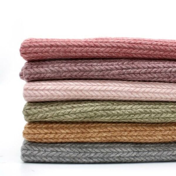 6 beuatuful colours in higgs and higgs faux angora cable knit jersey in a pile