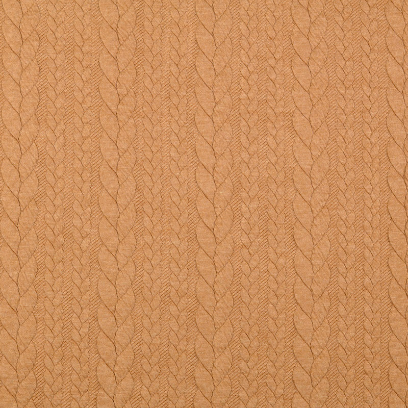 Cable knit stretch jersey yellow gold Image 1