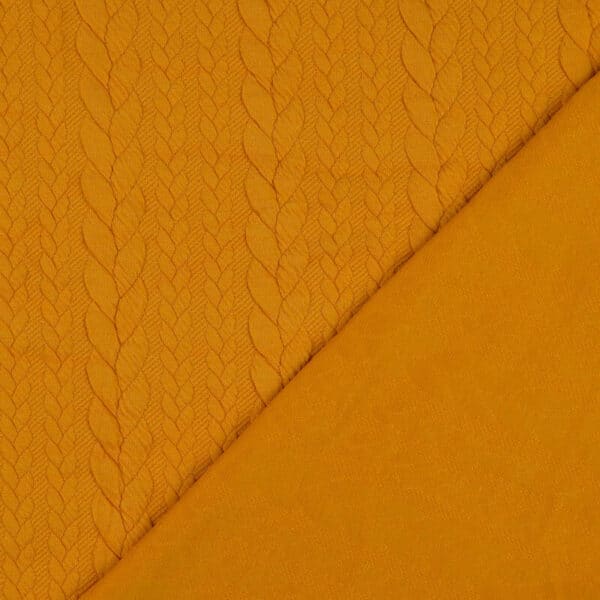 Cable knit stretch jersey yellow gold Image 3