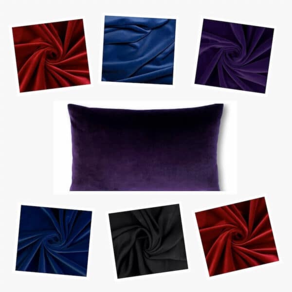 collage of luxury velvet cushions