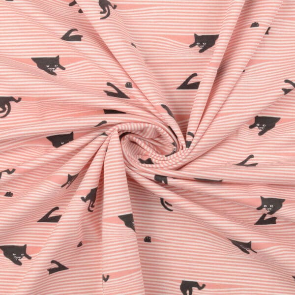Pink stripe jersey with hiding cats Image 1