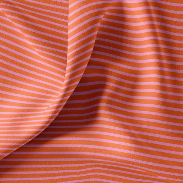 domotex marin stripe jersey tangerine and bon bon Image 1