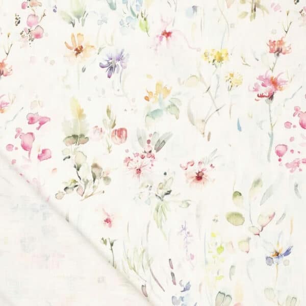 linen meadow floral fabric Image 4