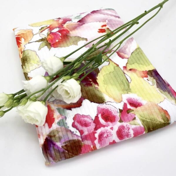 flat ribbed floral fabric Image 5