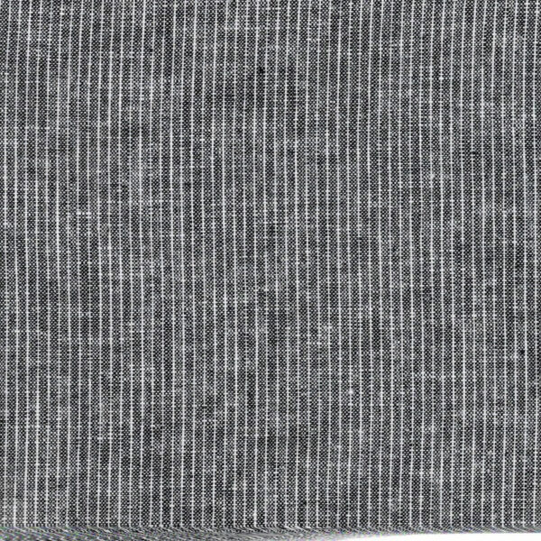 chalk pinstripe fabric in black close up image 1