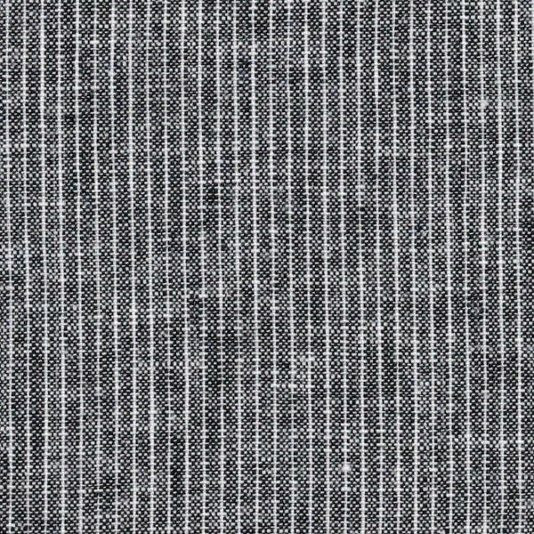 chalk pinstripe fabric in black close up image 2