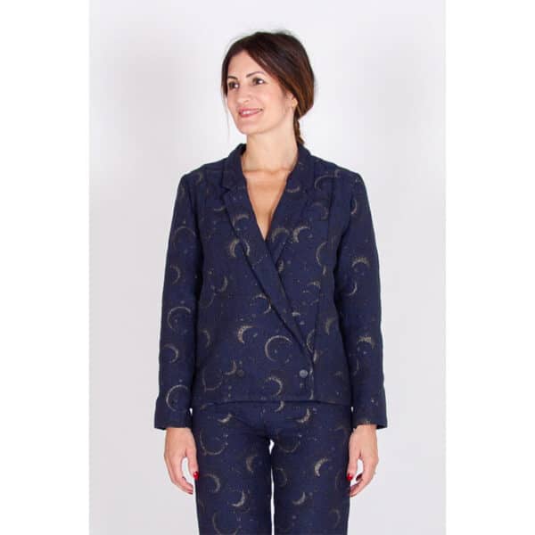 I am patterns blue suit with moons