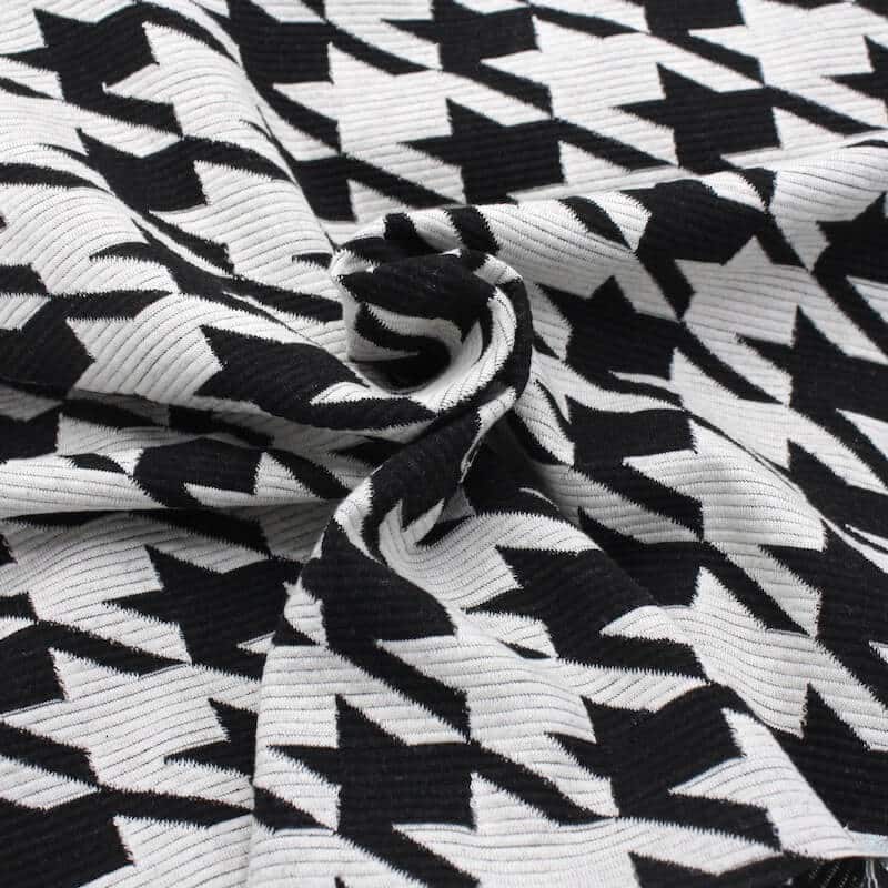 black and cream patterned knit jersey