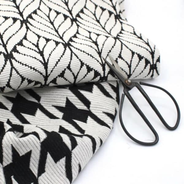 black and cream knit jersey fabric bundle