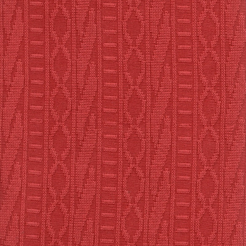 rust jacquard cable knit jersey fabric