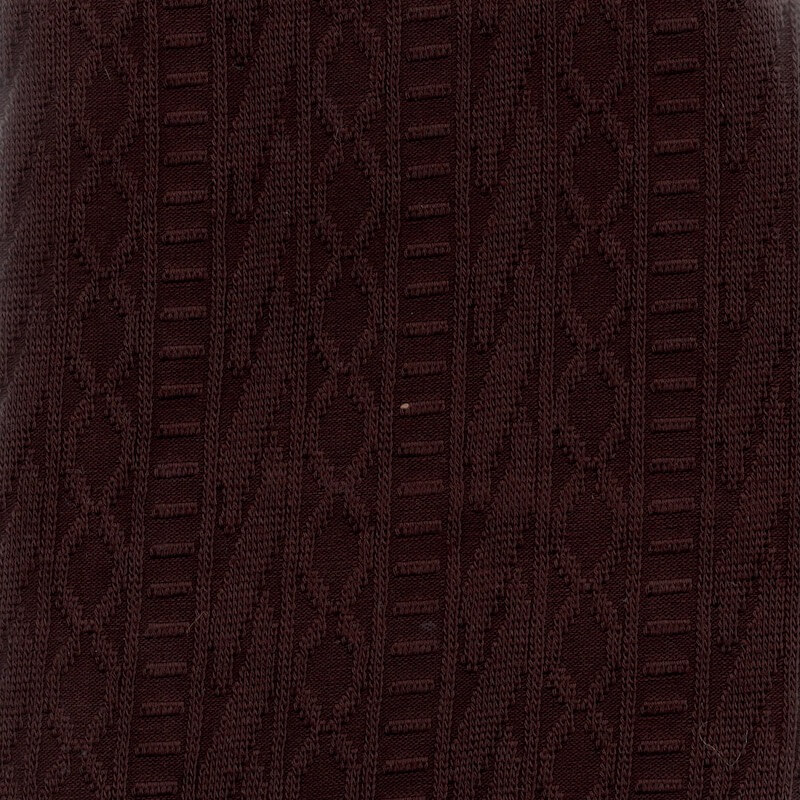 Cotton Blend Jacquard Cable Knit Jersey in Brown