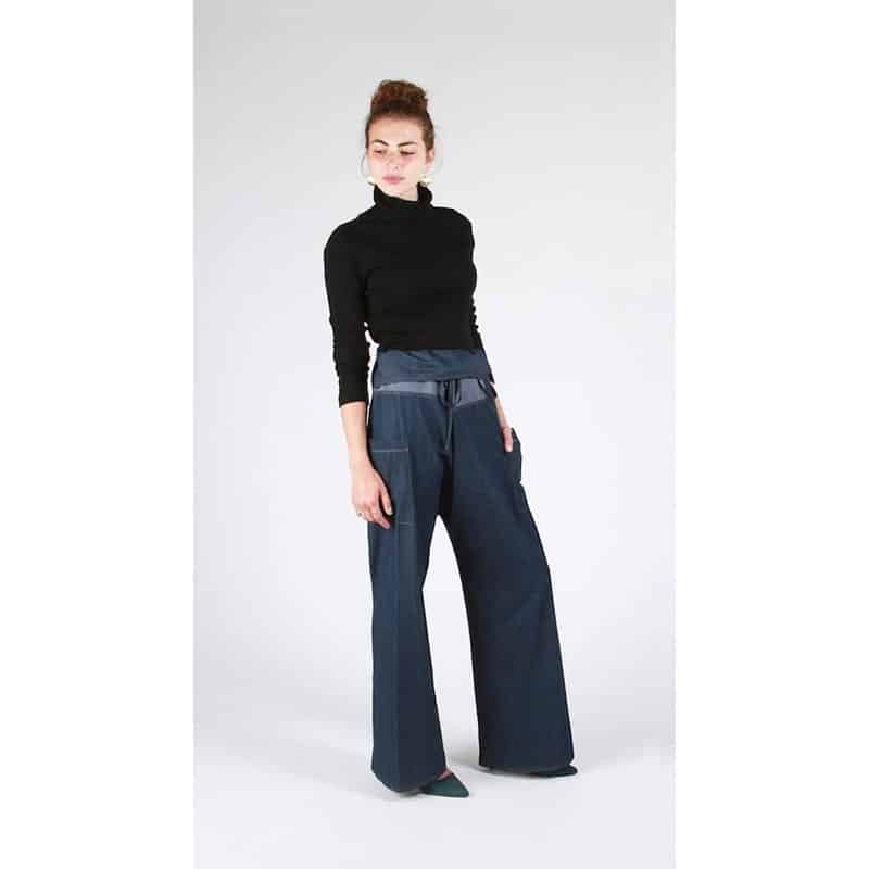Model Wearing Sew House Seven Dressmaking Pattern- The Nehalem Pant & Skirt Easy