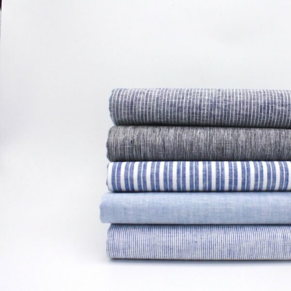 bundle of chambray fabric positioned to the right