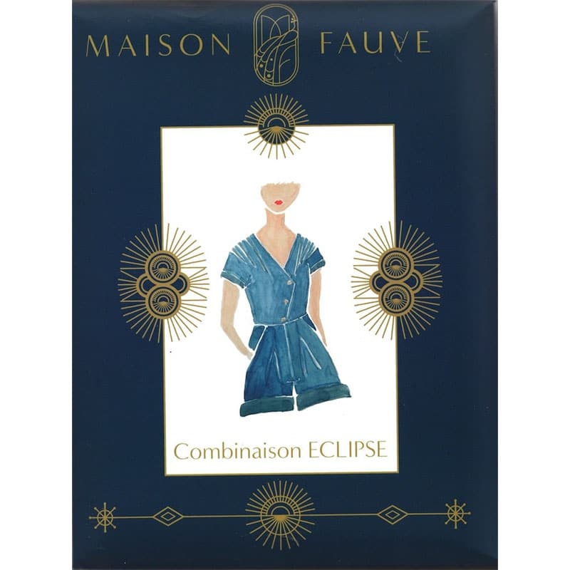 Fashion Model Wearing Maison Fauve Printed Sewing Pattern for Eclipse Shorts-suit or Dress - Intermediate