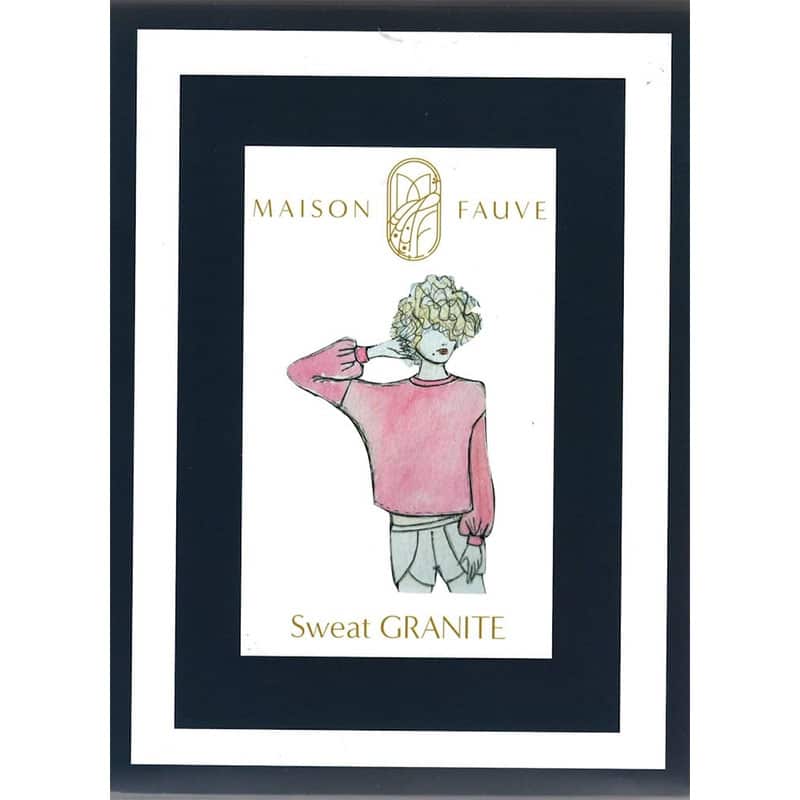 Fashion Model Wearing Maison Fauve Printed Sewing Pattern for Granite Sweatshirt - Beginner