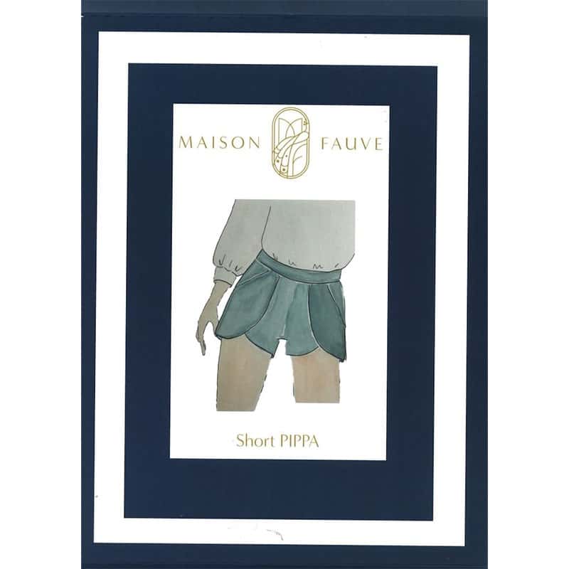 Fashion Model Wearing Maison Fauve Printed Sewing Pattern for Pippa Shorts - Advanced