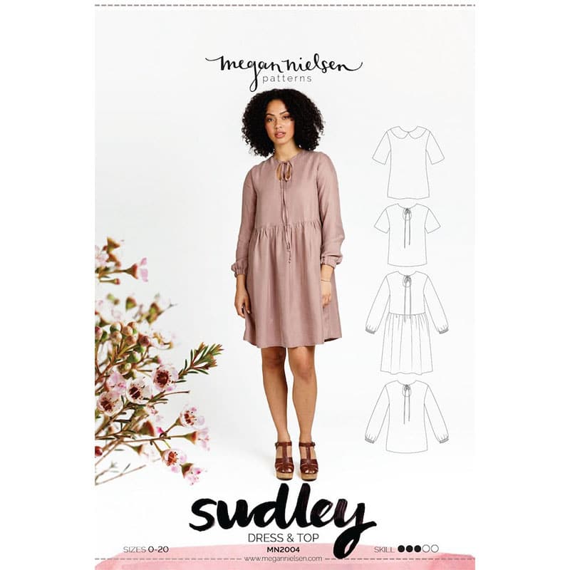Fashion Model Wearing Megan Nielsen - Sudley Top and Dress Sewing Pattern