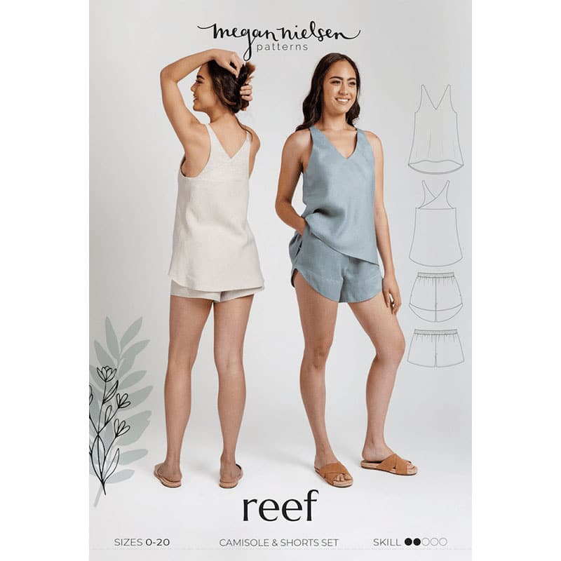 megan nielsen reef pattern camisole and shorts envelop