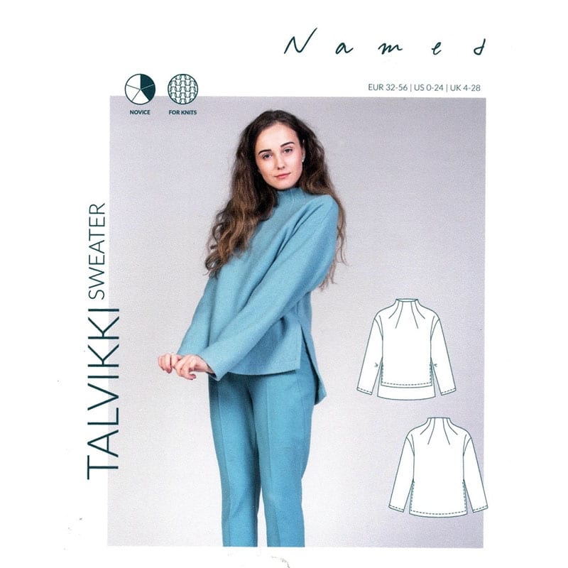 Fashion Model Wearing Named Clothing Sewing Pattern for Talvikki Sweater - Beginner