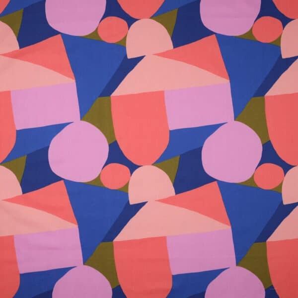 Flat image of block shapes in pink and blue Nerida Hansen Fabric