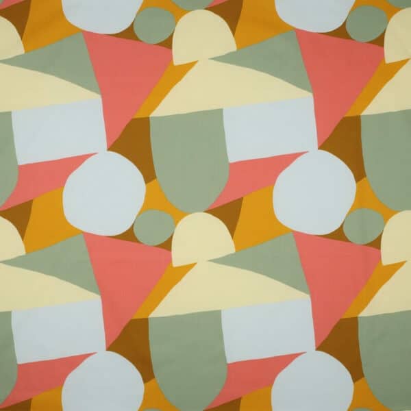 Flat image of block shapes in vibrant pastel colours Nerida Hansen Fabric