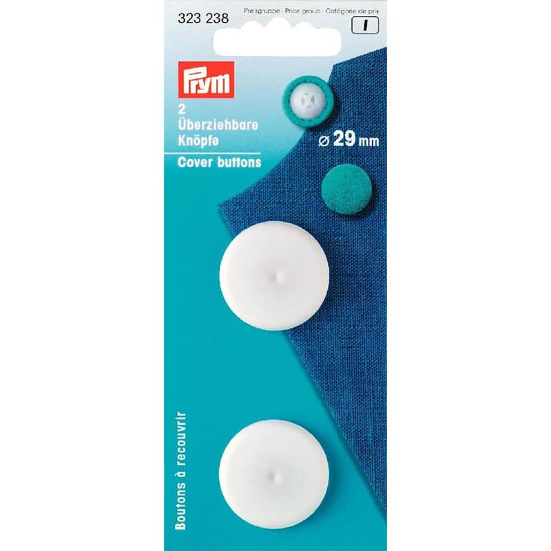 Packet of Prym Cover Buttons 29mm x 2 buttons