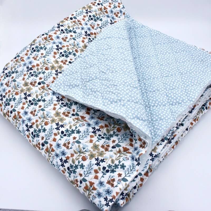 Double Sided Quilted Cotton - Milly & Lipelo Blue IMAGE 1